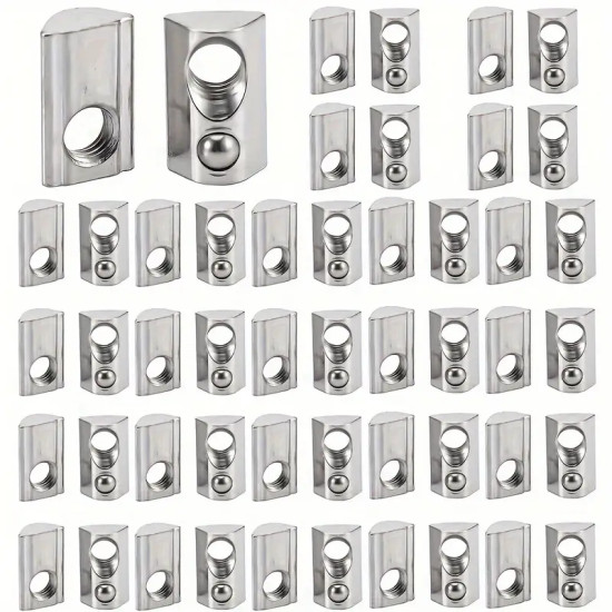 M5 T Slot Nuts, 6mm Half Round Roll-in Spring Tee Nuts for Aluminum Extrusion Profile 10pcs M5 T Slot Nuts, 6mm Half Round Roll-in Spring Tee Nuts for Aluminum Extrusion Profile 10pcs