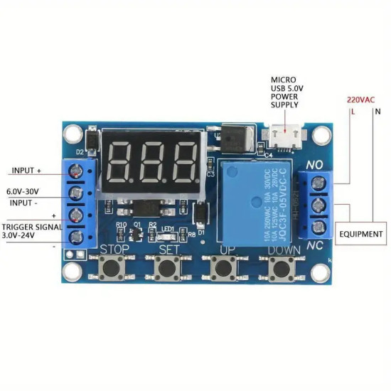 6-30V Relay Module for Switch Trigger Time Delay 6-30V Relay Module for Switch Trigger Time Delay