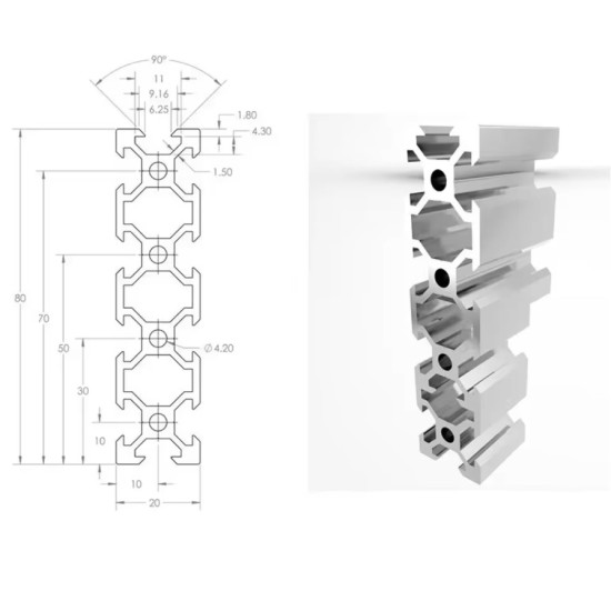 2080 V-Slot Aluminum Extrusion Profiles 100-2000mm EU Standard Aluminum Linear Rail Guide for CNC Router Machine 3D Printer 2080 V-Slot Aluminum Extrusion Profiles 100-2000mm EU Standard Aluminum Linear Rail Guide for CNC Router Machine 3D Printer
