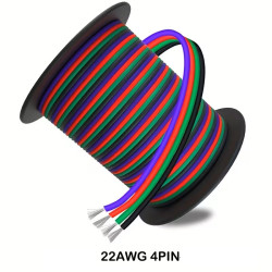 22AWG  4-Wire Extension Cable with Tinned Copper Wire, Heavy-Duty 4PIN