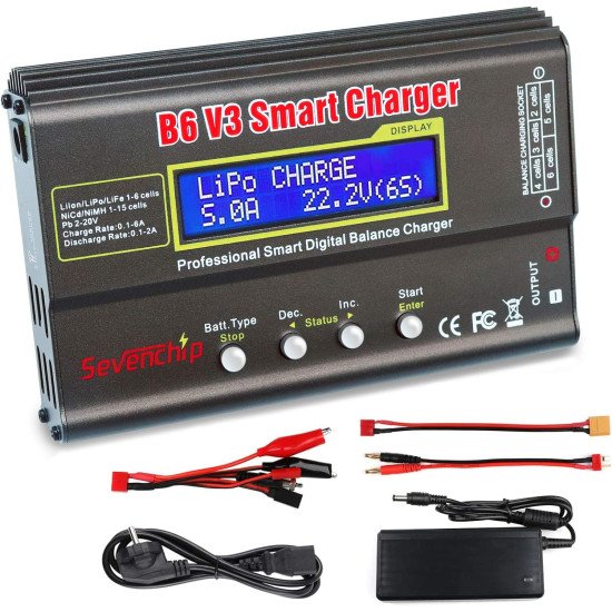 HTRC imax B6 80W Digital RC Balance Charger Discharge for LiPo NiMH NiCd LiFe Pb Battery +12V 6A AC Adapter