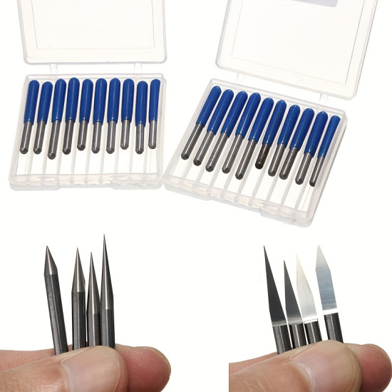 Carbide PCB Engraving Bits Set, Alloy Blade, CNC Router Tool, V-Shape Milling Cutters, 10° 15° 20° 30° Carbide PCB Engraving Bits Set, Alloy Blade, CNC Router Tool, V-Shape Milling Cutters, 10° 15° 20° 30°