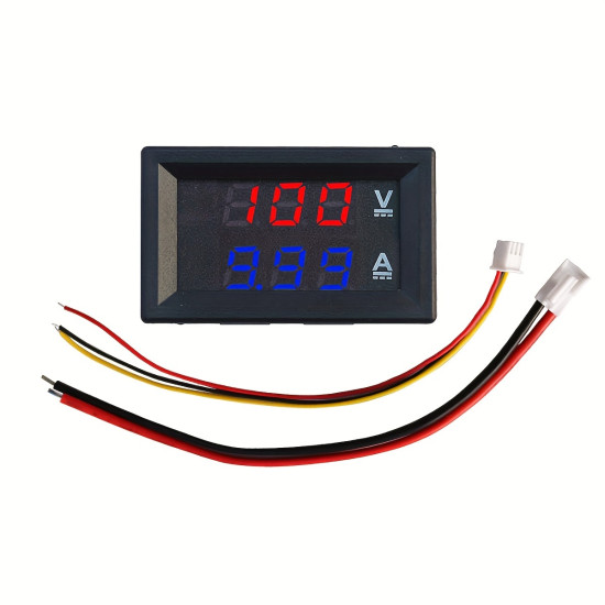 LED Voltmeter Ammeter 0.71cm - Red & Blue Multimeter Display, DC Voltage and Current Tester, 0-100V 10A LED Voltmeter Ammeter 0.71cm - Red & Blue Multimeter Display, DC Voltage and Current Tester, 0-100V 10A