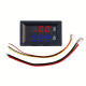 LED Voltmeter Ammeter 0.71cm - Red & Blue Multimeter Display, DC Voltage and Current Tester, 0-100V 10A LED Voltmeter Ammeter 0.71cm - Red & Blue Multimeter Display, DC Voltage and Current Tester, 0-100V 10A