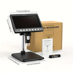 10-1200X Digital Microscope, Magnifier, 8 LED Illumination, Realistic Image Capture for Education and Research