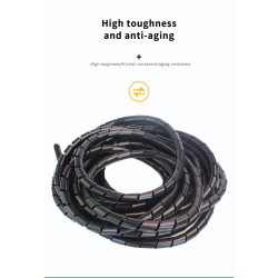 PE Wire Harness Cable Protection Conduit Spiral Wound Sleeve Insulation resistant High Temperature Auto Mechanical Circuit 1meter