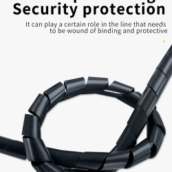 PE Wire Harness Cable Protection Conduit Spiral Wound Sleeve Insulation resistant High Temperature Auto Mechanical Circuit 1meter