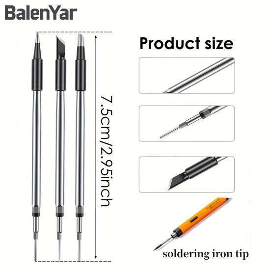 3pcs Soldering Iron Tip Set USB Soldering Iron Replacement Tips Solder Head Electric Welding Equipment Tools
