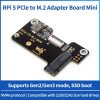 Raspberry Pi 5 PCIe to M.2 Mini Adapter supports NVMe M.2 SSD NVMe HAT