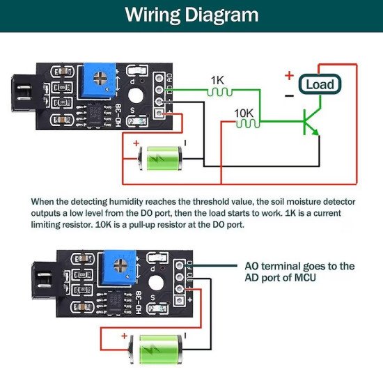 Resistive Soil Moisture Sensor,humidity Detector,with Probe