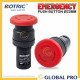BOTRIC Emergency Push Button with Reset/Lock E-Stop Diameter 22mm NO NC EB27 BOTRIC Emergency Push Button with Reset/Lock E-Stop Diameter 22mm NO NC EB27