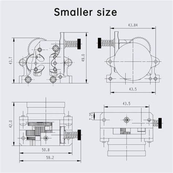 HGX-LITE-Extruder Dual Gear Extruder Hard Steel Reduction Gear High Speed Motor + nema 14 HGX-LITE-Extruder Dual Gear Extruder Hard Steel Reduction Gear High Speed Motor + nema 14