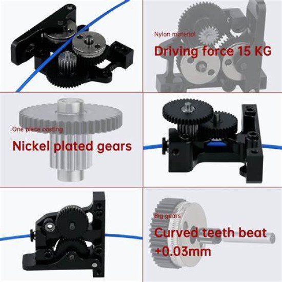 HGX-LITE-Extruder Dual Gear Extruder Hard Steel Reduction Gear High Speed Motor + nema 14 HGX-LITE-Extruder Dual Gear Extruder Hard Steel Reduction Gear High Speed Motor + nema 14