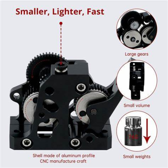 HGX-LITE-Extruder Dual Gear Extruder Hard Steel Reduction Gear High Speed Motor + nema 14 HGX-LITE-Extruder Dual Gear Extruder Hard Steel Reduction Gear High Speed Motor + nema 14