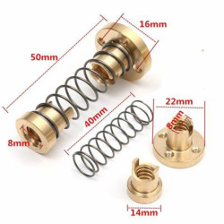 T8 Anti-backlash Spring Loaded Nut For CNC 8mm Threaded Rod Lead Screw T8 Anti-backlash Spring Loaded Nut For CNC 8mm Threaded Rod Lead Screw